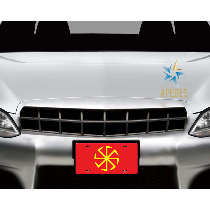 Kolovrat Slavic Solar Symbol Decorative License Plate