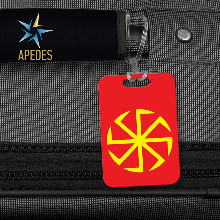Kolovrat Slavic Solar Symbol Rectangle Luggage Tag