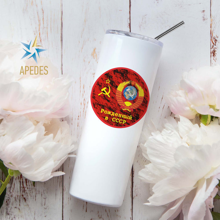 Born in USSR Stainless Steel Skinny Tumbler 20 OZ