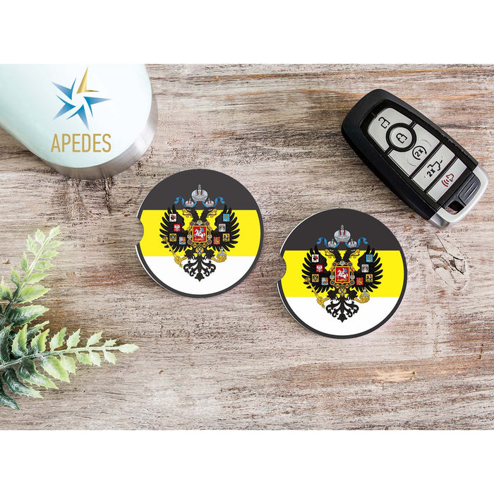 Russian Imperial Coat of Arms Car Cup Holder Coaster (Set of 2)