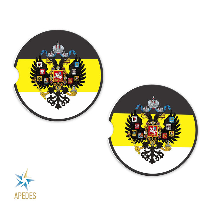 Russian Imperial Coat of Arms Car Cup Holder Coaster (Set of 2)
