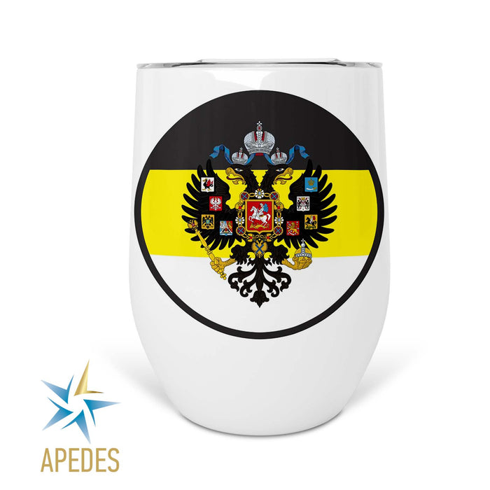 Russian Imperial Coat of Arms Stainless Steel Stemless Wine Cup 12 OZ