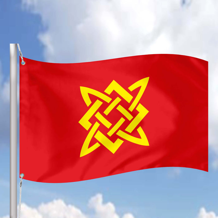 Slavic Symbols Gods Kolovrat Flag Banner