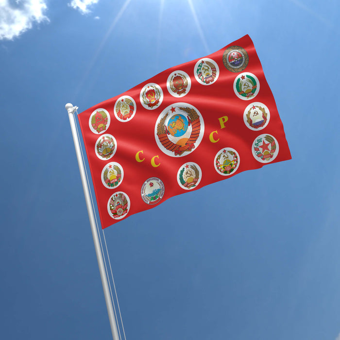 15 Soviet Socialist Republic With Coat Of Arms Flag Banner