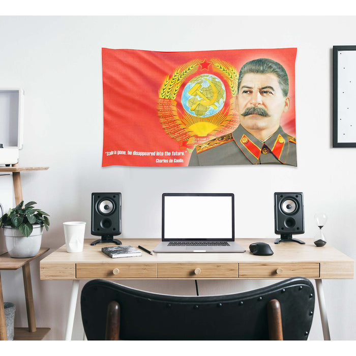 Vladimir Lenin / Joseph Stalin / Leonid Brezhnev Soviet USSR  Flag Banner