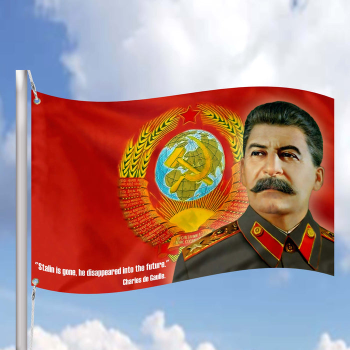 Vladimir Lenin / Joseph Stalin / Leonid Brezhnev Soviet USSR  Flag Banner