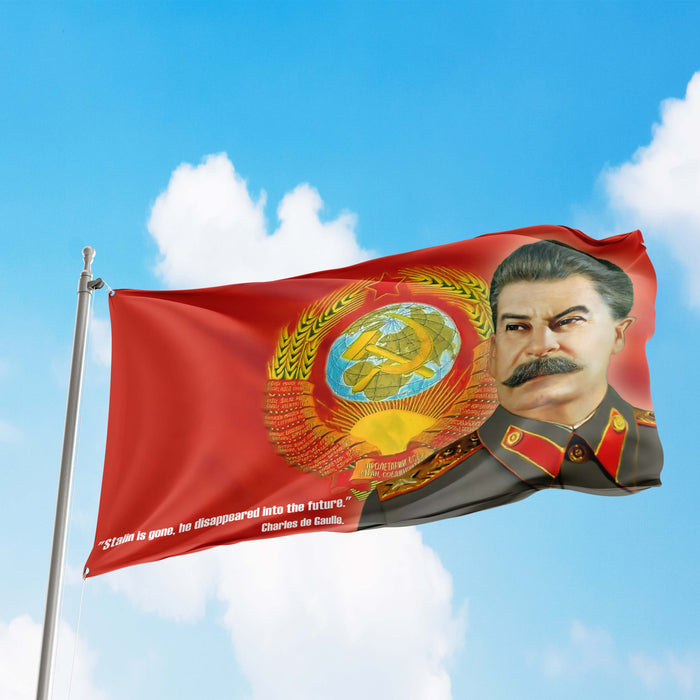 Vladimir Lenin / Joseph Stalin / Leonid Brezhnev Soviet USSR  Flag Banner